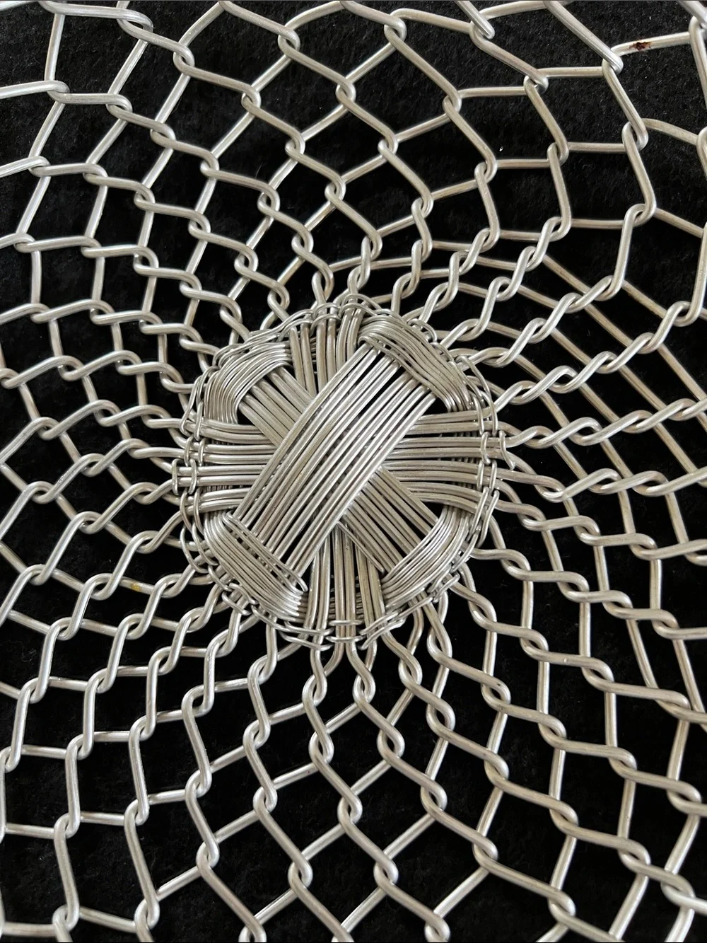 Handwoven Metal Wire Home Accent Bowl - Silver
